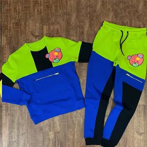ملابس رياضية مخطط باسم العلامة التجارية الخاصة بالشتاء للأطفال بدلة رياضية