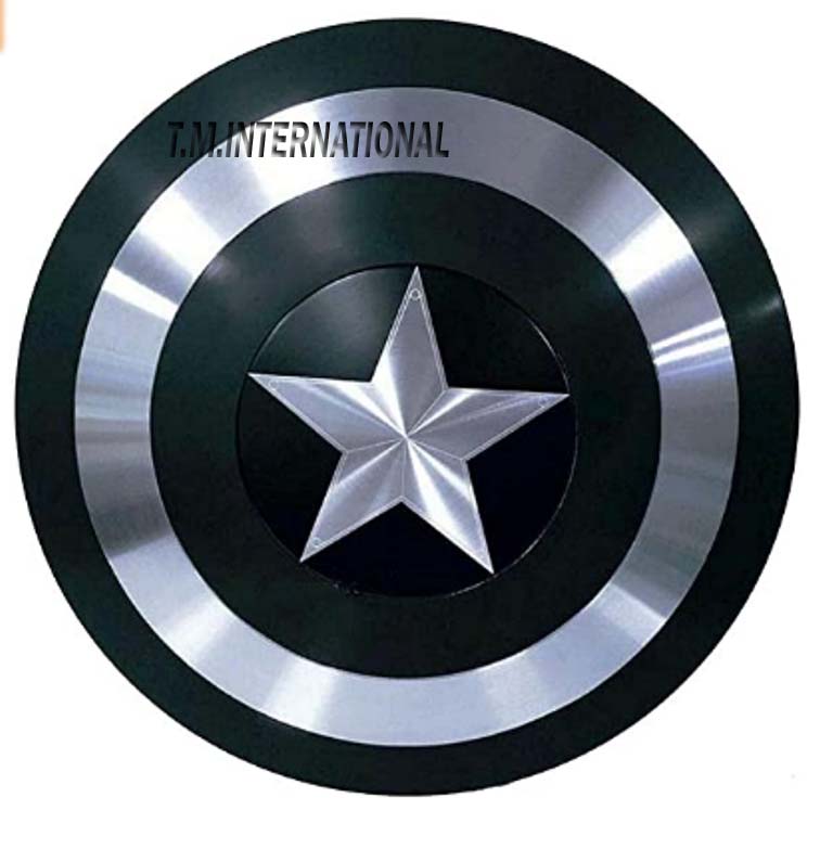 24 'Marvels Avengers Legend Shield abad pertengahan hitam Captain America Shield bintang dicetak untuk dekorasi rumah barang hadiah untuk pecinta Perang