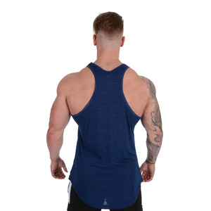 Damen Maßgeschneidertes Streetwear Marineblau Spandex-Polyester Atmungsaktives Schnelltrocknendes Digital-Print Muskel-Fit Stringer Gym Tanktop - Product Image 1