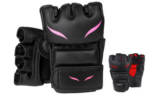 Gants de boxe demi-doigt sur mesure de haute qualité PU et cuir de vachette tailles 8oz et 12oz pour l'entraînement et le combat - Product Image 2