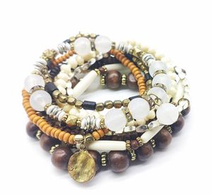 Pulsera de cuentas artísticas versión coreana al por mayor para mujer dulce ajustable chapado en oro rosa perla de moda piedra principal regalo - Product Image 3