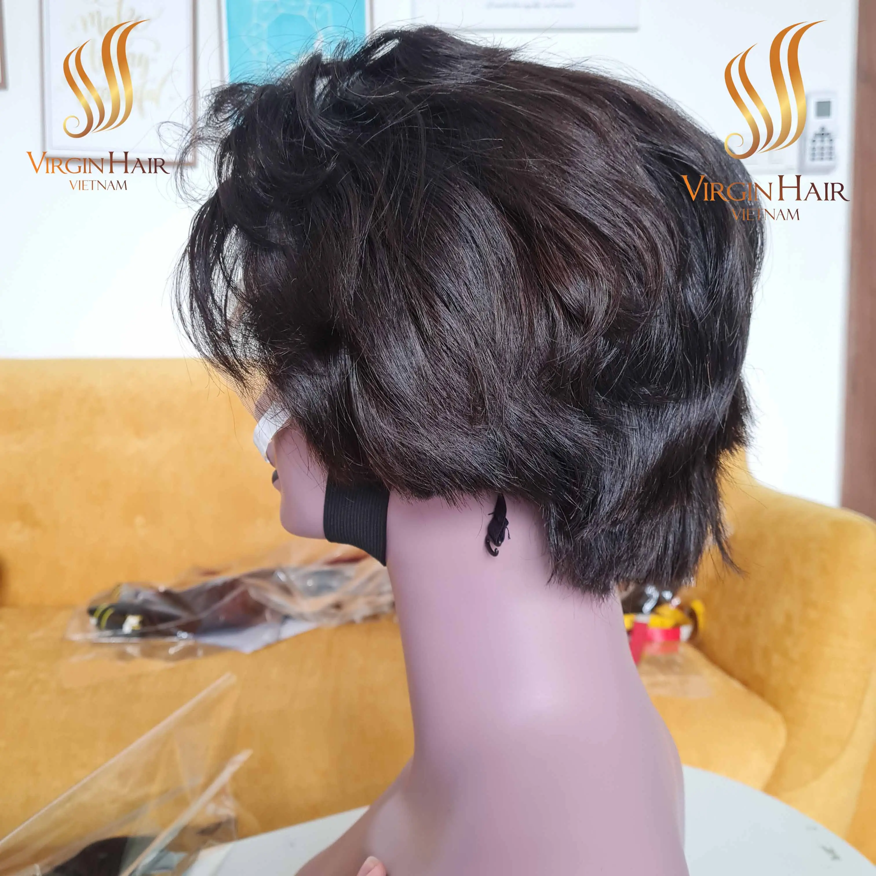 Groothandel Ruwe Cambodjaanse Onbewerkte Maagd Haar Krullend Bob Transparante Lace Front Pixie Cut Pruiken Cuticula Uitgelijnd Menselijk Haar