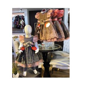 Nuevo vestido de fiesta de niña de diseño elegante de primavera con vestido de cuerpo abombado y Diadema de lana Floral para el grupo de edad de los niños - Product Image 1