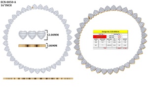 ไมอามี่สร้อยเชื่อมต่อรูปหัวใจ10KT สีทอง22นิ้วเครื่องประดับเพชรธรรมชาติเพชรแท้รูปหัวใจสร้อยต่อสไตล์คิวบา - Product Image 5