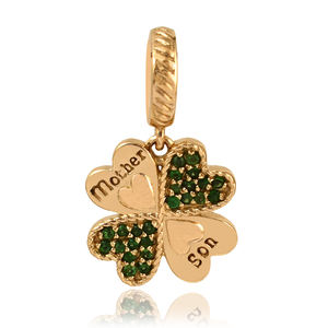 Diseño de lujo encanto 925 plata esterlina chapado en oro CZ piedra accesorios encantos - Product Image 4