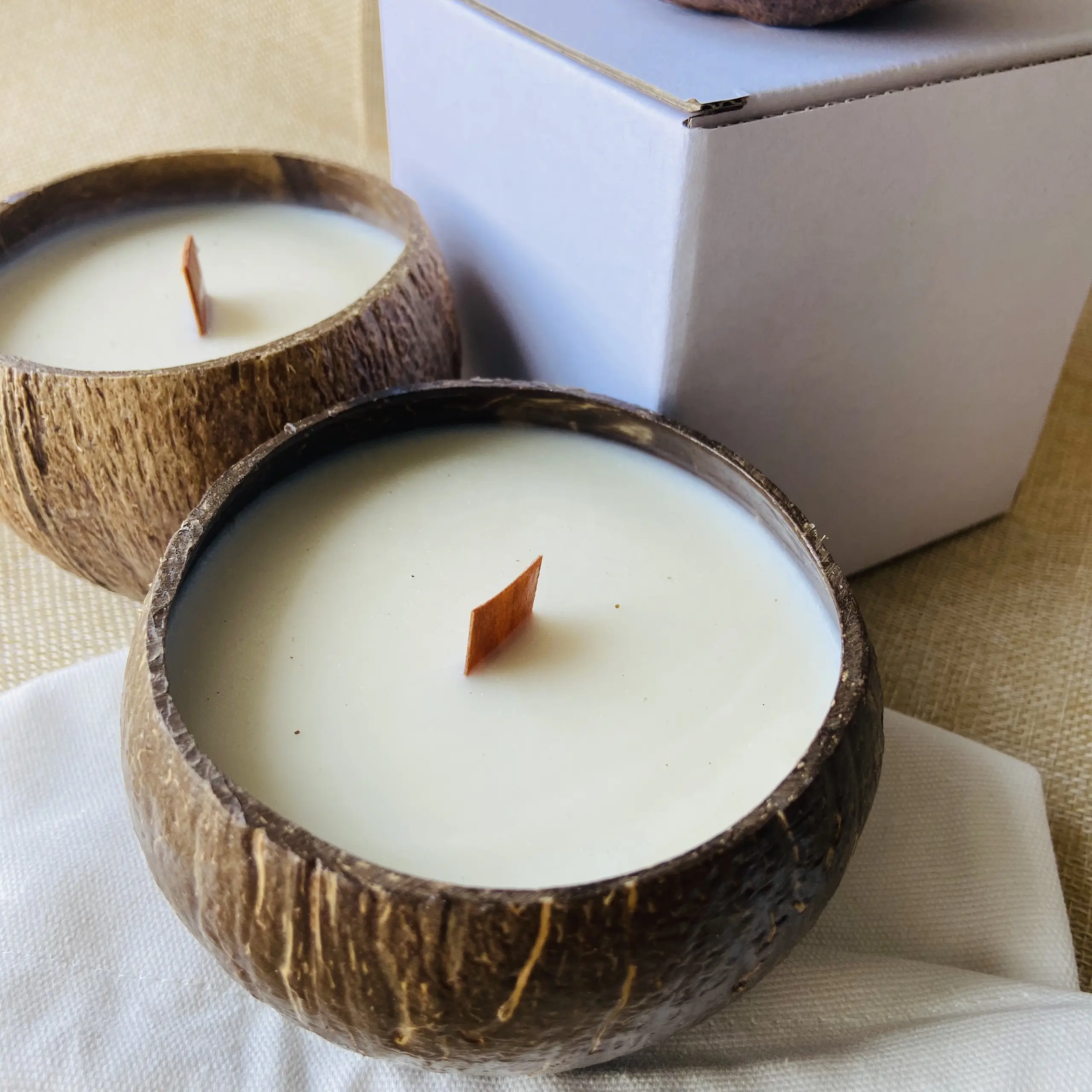 COCO-ECO Lilin Buatan Tangan Lilin Kelapa Mangkuk Alami Lilin Parafin untuk Lilin Kedelai Lilin Lilin Berbagai Aroma untuk Hadiah Natal