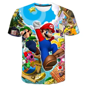 ホットTシャツ3DプリントTシャツ子供服キッズ特大Tシャツ漫画トップスカスタムロゴ付きベビークルーネックシャツ