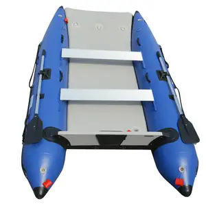 Sporty Stable High-pressure Drop Stitch Air Floor 11 ft Inflatable Catamaran Inflatable Boat Dinghy Mini Cat Boat Blue