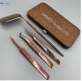 ชุดต่อขนตาสเตนเลส4ชิ้น,ชุดต่อขนตาเพิ่มวอลลุ่มพร้อมด้ามจับกระจกลายกุหลาบ - Product Image 4