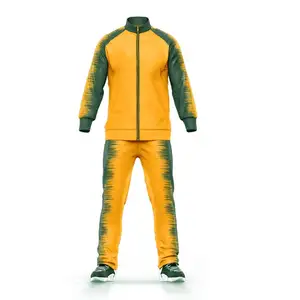 Trajes Deportivos de Poliéster Sublimado de Alta Calidad para Hombre, Color Naranja, con Logotipo OEM, Forro Polar para Entrenamiento e Invierno, Técnicas de Impresión - Product Image 3