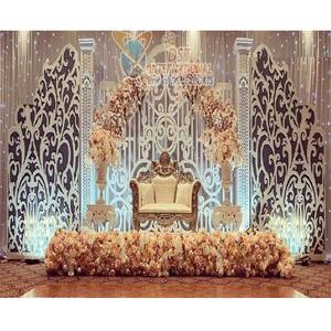 ฉากหลังงานเลี้ยงฉลองสมรสเจ้าหญิง ฉากหลังเวทีงานแต่งงานคริสเตียน โครงตกแต่งเวทีงานแต่งงาน โครงไฟเบอร์สีขาวสำหรับงานแต่งงานแคนาดา สหรัฐอเมริกา - Product Image 1