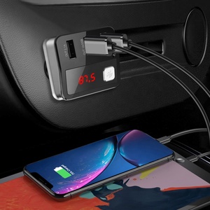 Portable Trois USB Chargeur Port Émetteur FM Chargeur de Téléphone Mains Libres Bluetooth Chargeur De Voiture - Product Image 3