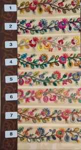 Tela de Base de Red Personalizada, Encajes Florales, Colores Pastel con Bordado Floral Intrincado, Apta para Diseñadores de Ropa. - Product Image 3