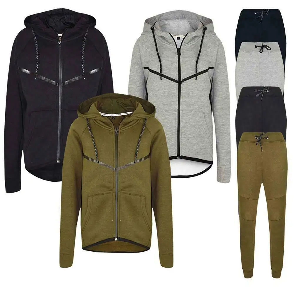 Mens Designer Slim Fit Jogging Joggers Top Bottom Zip Up Hooded Tracksuit Cheap Price High Quality