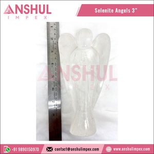 Vente directe d'usine, anges en sélénite de couleur claire, pierre de 2 pouces, provenant d'un fabricant indien - Product Image 2