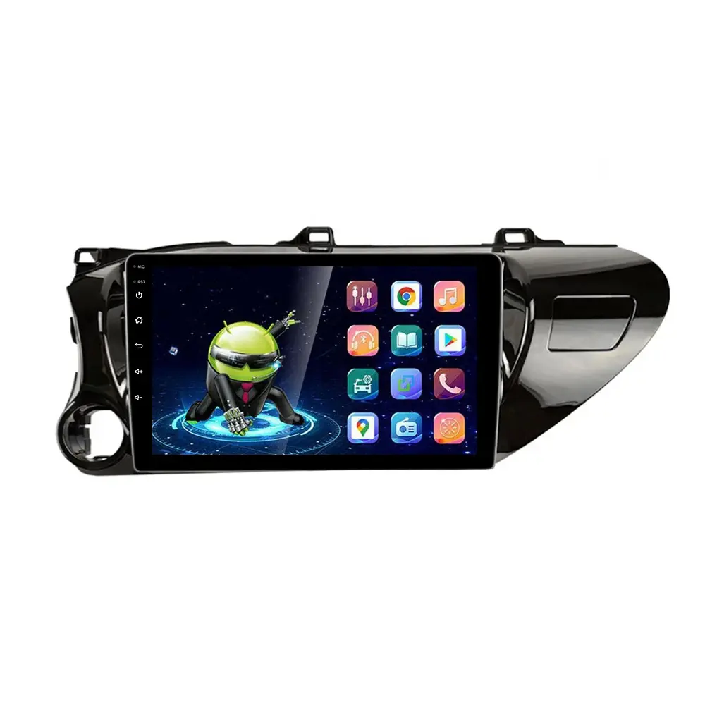 Radio Mobil HD Multimedia 10.1 Inci, Pemutar DVD Mobil Navigasi Android 1 + 16GB WIFI untuk Toyota Hilux 2015-2020