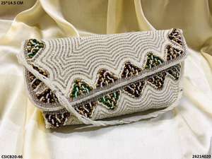 New Style Luxury Genuine Leather Stylish Evening Purse <b>Clutch</b> <b>Bag</b> Woman Indian Bridal Designer <b>Embroidered</b> <b>Clutch</b> <b>Bags</b> & Purses - Product Image 2