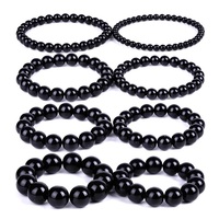 Bracelets de guérison en obsidienne noire Pendentif en pierres précieuses sculptées Chakra Boule Feng Shui Divers cristaux Quartz y compris Quartz Améthyste