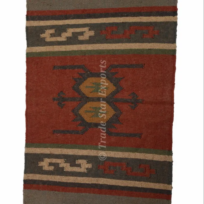 Kilim Tappeto Corridore 2x3 A Mano in Lana Tessuta Indiano Reversibile Pavimento Kelim Tappeto Tappeti