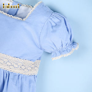 Conjunto de Mameluco Corto de Algodón Orgánico 100% con Encaje para Bebé Niña, Cierre de Botones a Presión, OEM ODM BB2471 para la Temporada de Primavera - Product Image 3