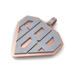 Men's Hip Hop 925 Silver Iced two tone Gold Plated <b>Name</b> <b>Pendant</b> Custom Logo Moissanite Diamond Letter Shape Rapper Fine Jewelry - Product Image 1