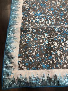 Sari indien pour femmes de style Bollywood, magnifique, en organza, imprimé caoutchouc, avec travail de sequins, bordure en dentelle et passepoil, pour les fêtes - Product Image 6