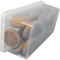 Boîtes à biscuits en plastique personnalisées de qualité alimentaire PP avec couvercle à charnière 400 ml Contenants d'emballage Logo IML Couleur personnalisable Biodégradable