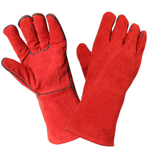 Gants de soudage en cuir de vache bleu Gants de soudeur résistants à la chaleur durables - Product Image 1
