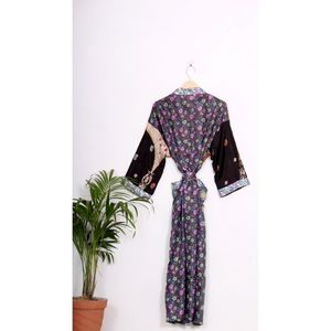 ชุดกิโมโนพิมพ์ลายแบบเย็บปะ,เสื้อคลุมกลางคืนสำหรับผู้หญิงชุดคลุมยาวพิมพ์ลายดอกไม้ชุดคลุมตัวยาวชุดคลุมอาบน้ำชุดคลุมยาวชุดคลุมอาบน้ำชุดคลุมยาวชุดคลุมยาวชุดกิโมโนผ้าไหมชุดคลุมอาบน้ำ - Product Image 2