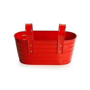 Maceta de hierro galvanizado rojo brillante para exteriores e interiores Uso en el hogar Hotel Restaurante Oficina Jardín Alta calidad Cantidad a granel 2023 - Product Image 4