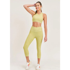 SOLID BLUE COLOR HOT SALE FITNESS WEAR BLISSFUL RIBBED BRA SET - Product Image 4