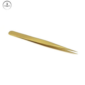 Pinzas para Extensión de Pestañas Golden Caesar, Acero Inoxidable Profesional, Puntas Dentadas y Lisas, Agarre Perfecto, 13mm de Largo - Product Image 4