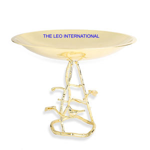 ฐานวางเค้กทรงกลม 2 ชั้น วัสดุเรซิ่นอีพ็อกซี่ สแตนเลส และหินอ่อน  ตกแต่งสีทอง คุณภาพมาตรฐานนอร์ดิก - Product Image 4