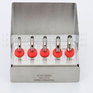 Kit de poinçonnage pour retrait de tissus dentaires TOP SELL, 5 tailles de poinçons différentes de 3,5 mm à 5,5 mm avec étui de stérilisation - Product Image 2