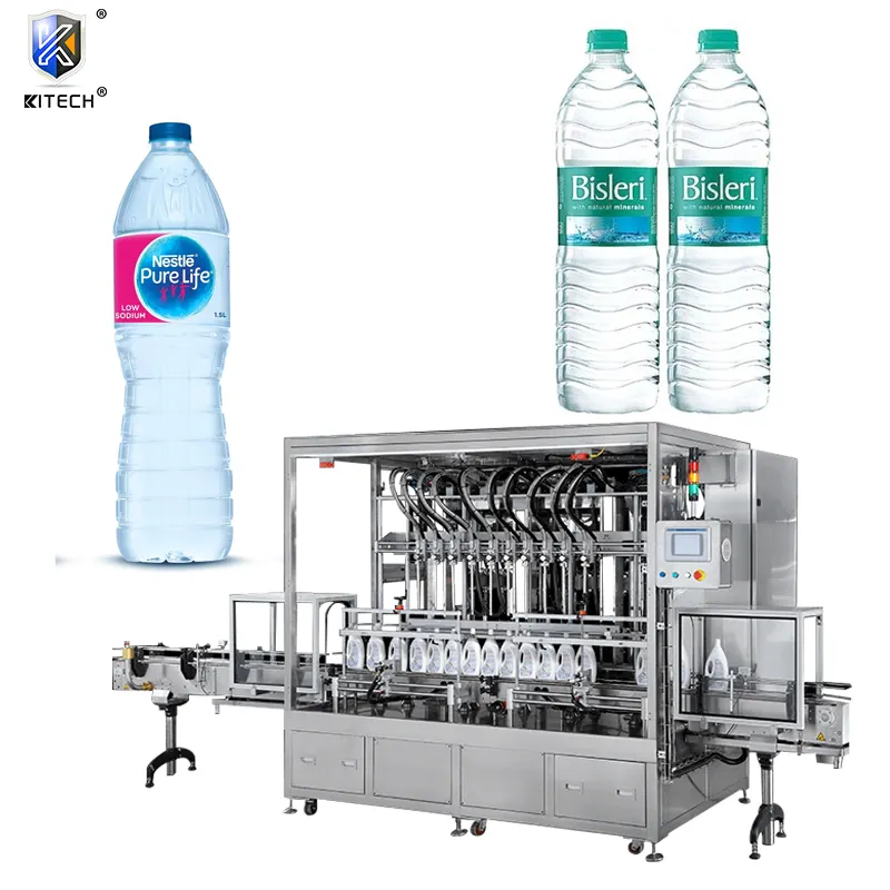 KITECH multi-function Automatic weighing liquid bottle filling machines Production line for drinking water