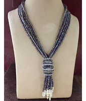 Collier élégant de style vintage en argent sterling avec grenat rose et perles blanches, bracelet fantaisie perlé pour enfants