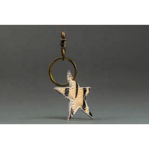 High Quality Trending Product 2024 Hot Selling Hair On <b>Leather</b> Hand Made Star Shape <b>Leather</b> <b>Key</b> <b>Chain</b> - Product Image 5