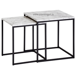 Handcrafted High Quality Metal & Wooden <b>Epoxy</b> Resin Nesting <b>Table</b> With Shiny Gold Plated Stand Bedroom <b>Table</b> Garden Nested <b>Table</b> - Product Image 5