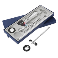 Ensemble de 5 marteaux neurologiques manuels en acier inoxydable noir, multifonctionnels, pour diagnostic orthopédique et percussion