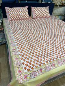 Sanganeri-sábana de algodón con estampado a mano, ropa de cama de bloque, indio, hecho a mano - Product Image 4