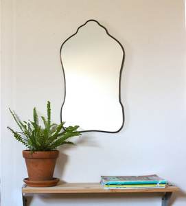 Timeless Spark Handmade Oval <b>Mirror</b> Handmade Wall <b>Mirror</b> Wall <b>Mirror</b> Miroir Oblong Sculpted Organic Curved <b>Curvy</b> Scalloped - Product Image 1