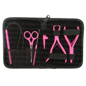 Nouveauté outils professionnels d'extension de cheveux en acier inoxydable pinces de salon pinces aiguilles kit d'accessoires de peigne de rasoir de coiffure - Product Image 2