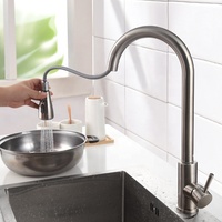 Robinet de cuisine en acier inoxydable 304, mitigeur de cuisine moderne avec douchette extractible pour évier