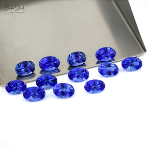 Tanzanite ovale 4x3mm à vendre grossiste de pierres précieuses naturelles en vrac 0.19Cts Tanzanite pierre précieuse de haute qualité pour la fabrication de bijoux - Product Image 4