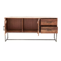 Aparador de Estilo Europeo con Estructura de Hierro Industrial |   Mueble de Almacenamiento Moderno y Minimalista para Sala de Estar |   Tamaños y Colores Personalizados |   AKKU