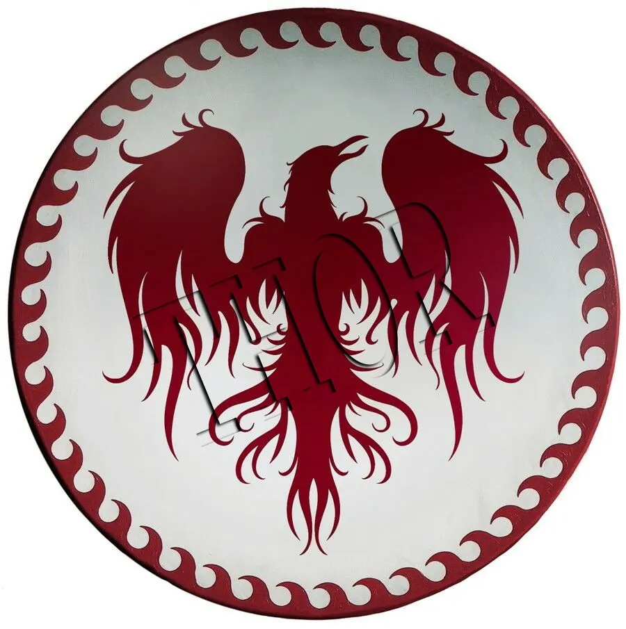 Guerriero medievale in legno e acciaio Viking Round Shield Armor Templar Shield <span class=keywords><strong>Costume</strong></span> nuovo scudo rosso e bianco