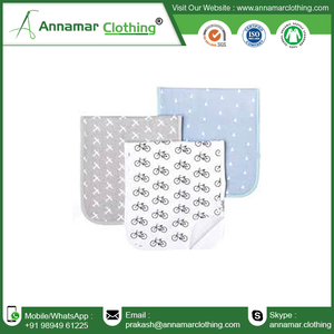 100% mousseline biologique extra douce absorbante 2 couches bavoirs en tissu de gaze 160 gsm impression personnalisée sur un côté et dos de couleur unie - Product Image 6