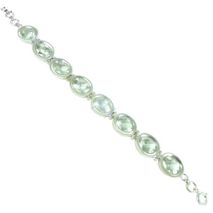 Green <b>Amethyst</b> Gemstone Silver <b>Bracelet</b> - Product Image 1