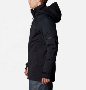 Chaqueta acolchada para hombre, chaqueta con capucha y cierre de cremallera personalizado en tela de poliéster, color negro - Product Image 4