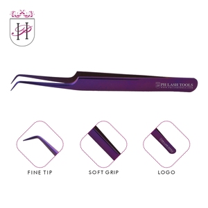 Purple Volume Eyelash Extension Tweezer 6mm 75deg with Your Own Logo, Heavy Duty Eyelash Extension Volume Tweezer - Product Image 6